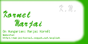 kornel marjai business card
